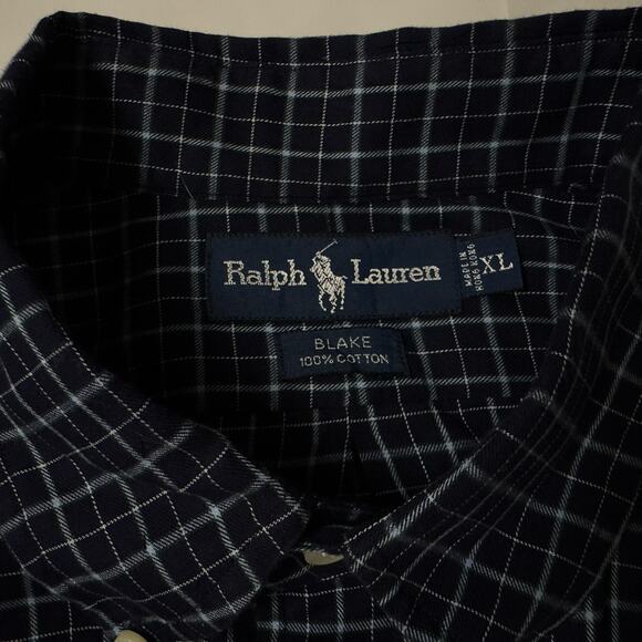 Ralph Lauren Men's Navy Checkered Shirt - Picture 2 of 7
